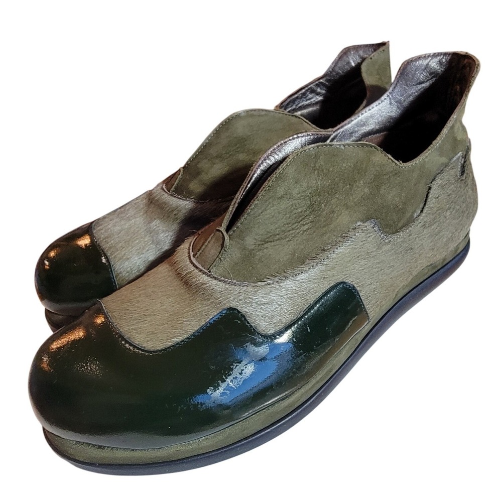 Jan Jansen Sense Loafers Pony Hair Nubuck Women 38 Olive Green NEW Avant Garde